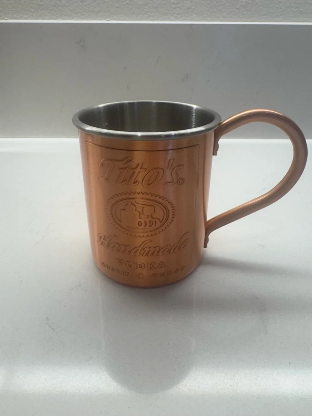 Tito's Copper-Colored Moscow Mule Mug with Handle